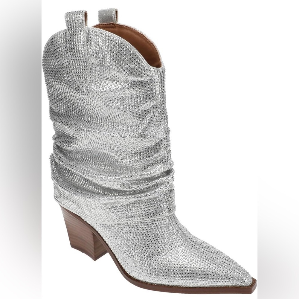 🪩Jessica Simpson Metallic Slouch Ankle Booties NWOT size 6🪩